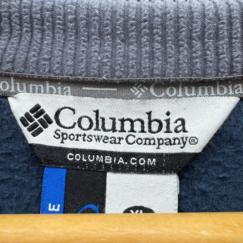 Columbia‎ Mens XL Core Interchange Fleece Jacket Blue Gray Full Zip Outerwear